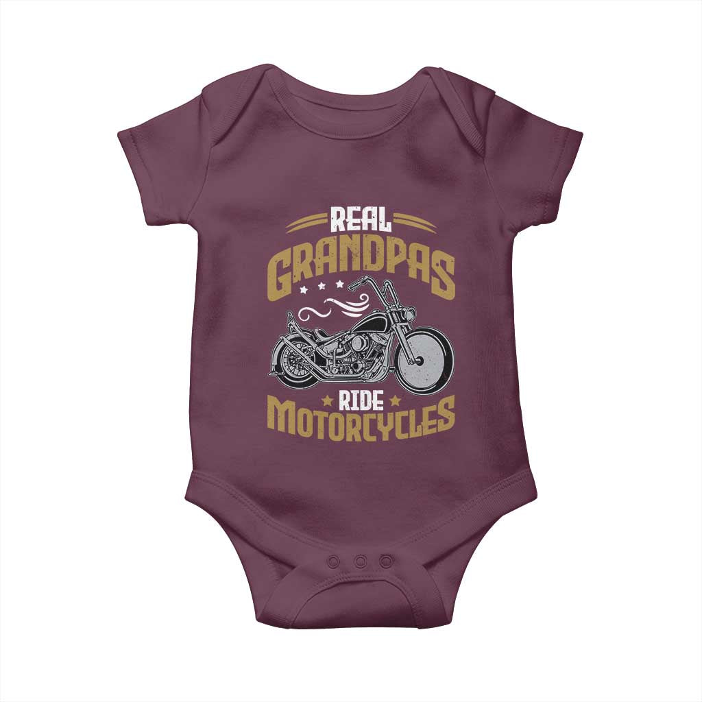 Real Grandpas Ride Motorcycles Baby Onesie Funny Motorcycle Lover Biker