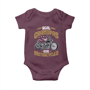 Real Grandpas Ride Motorcycles Baby Onesie Funny Motorcycle Lover Biker