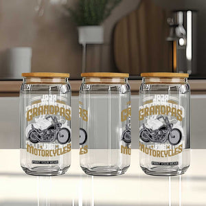 Real Grandpas Ride Motorcycles Glass Can Funny Motorcycle Lover Biker
