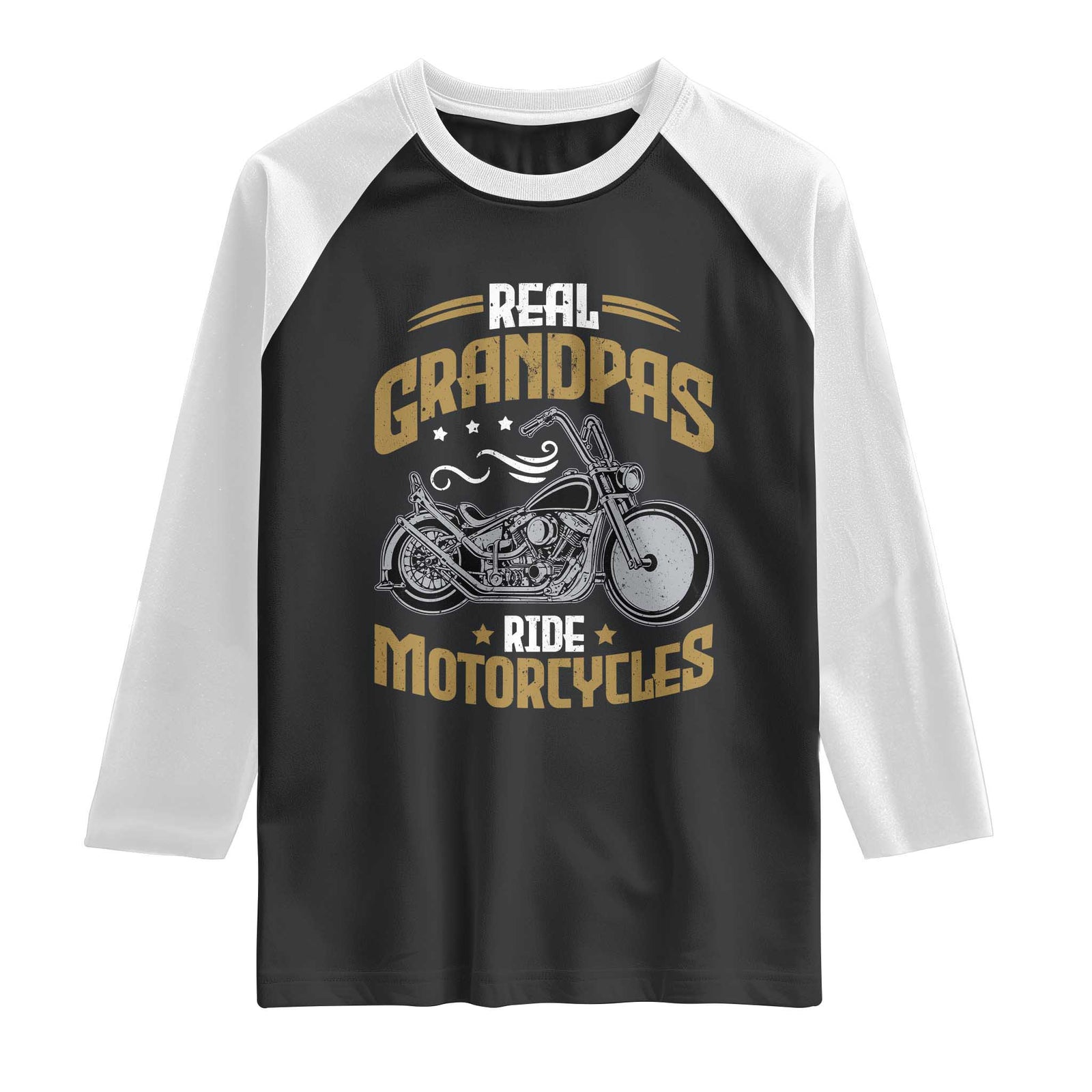 Real Grandpas Ride Motorcycles Raglan Shirt Funny Motorcycle Lover Biker