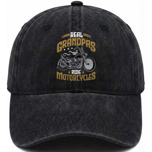 Real Grandpas Ride Motorcycles Washed Cotton Baseball Cap Funny Motorcycle Lover Biker