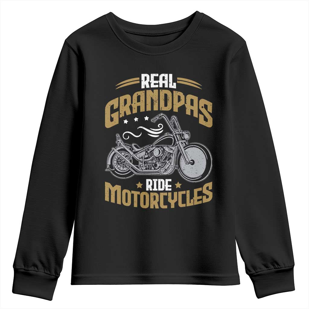 Real Grandpas Ride Motorcycles Youth Sweatshirt Funny Motorcycle Lover Biker