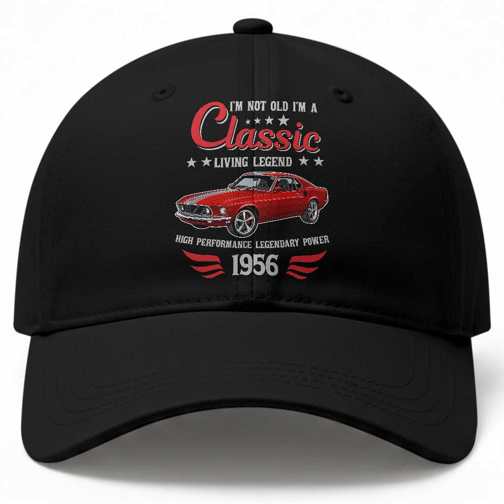 70th Birthday Classic Car For Legends Born In 1956 Baseball Cap I'm Not Old I'm Classic Vintage Classic Pony Car
