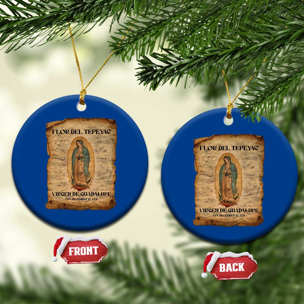 Virgin Mary Ceramic Ornament Our Lady Virgen De Guadalupe TS14 1pc Blue Print Your Wear