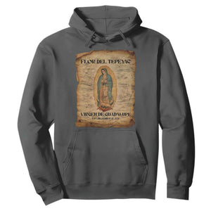 Virgin Mary Hoodie Our Lady Virgen De Guadalupe TS14 Dark Heather Print Your Wear