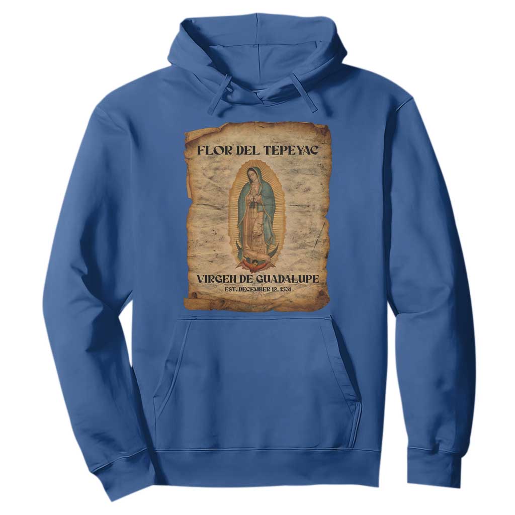 Virgin Mary Hoodie Our Lady Virgen De Guadalupe TS14 Royal Blue Print Your Wear