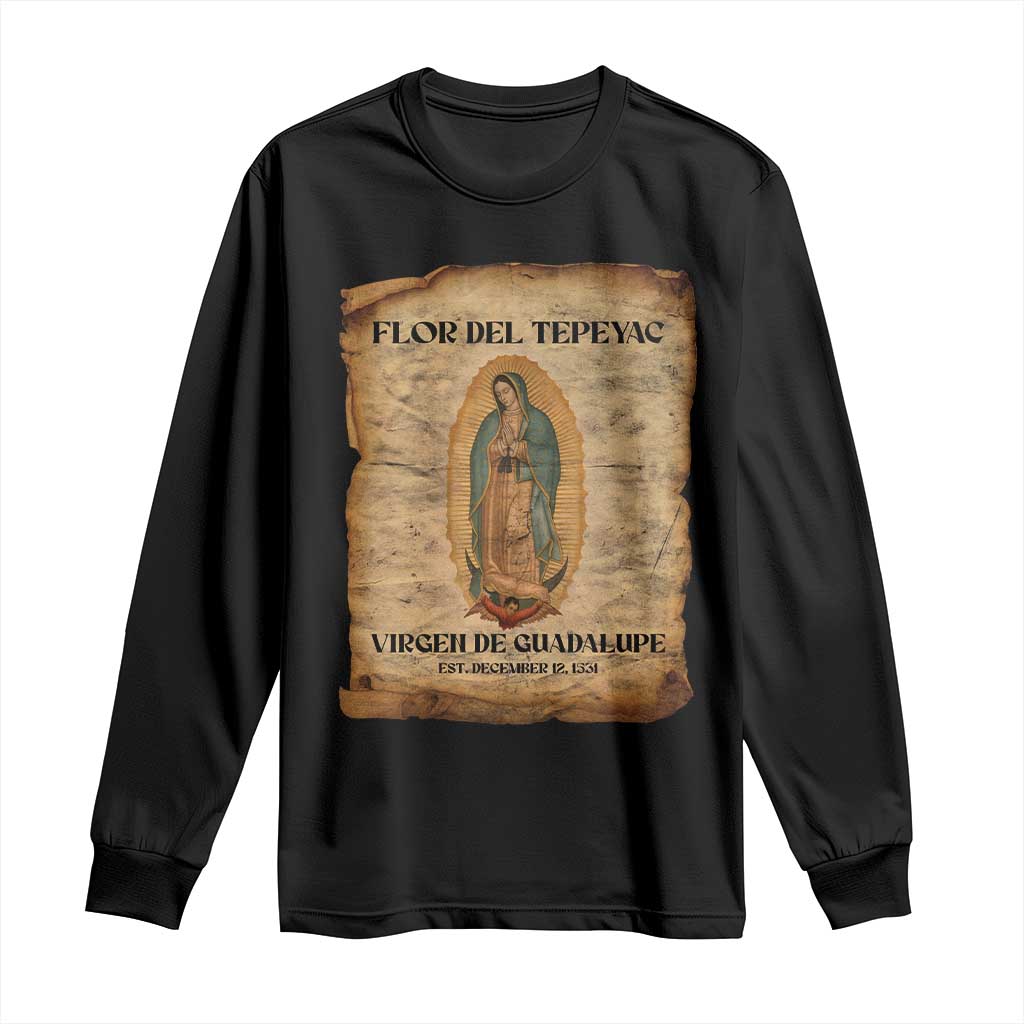 Virgin Mary Long Sleeve Shirt Our Lady Virgen De Guadalupe TS14 Black Print Your Wear