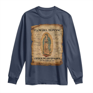 Virgin Mary Long Sleeve Shirt Our Lady Virgen De Guadalupe TS14 Navy Print Your Wear