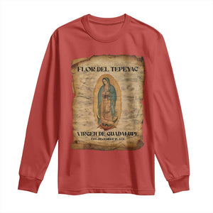 Virgin Mary Long Sleeve Shirt Our Lady Virgen De Guadalupe TS14 Red Print Your Wear