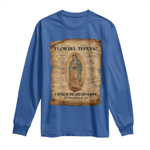 Virgin Mary Long Sleeve Shirt Our Lady Virgen De Guadalupe TS14 Royal Blue Print Your Wear