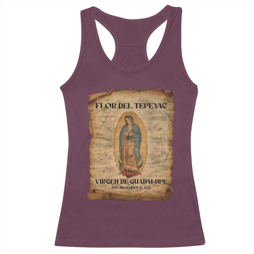Virgin Mary Racerback Tank Top Our Lady Virgen De Guadalupe TS14 Maroon Print Your Wear