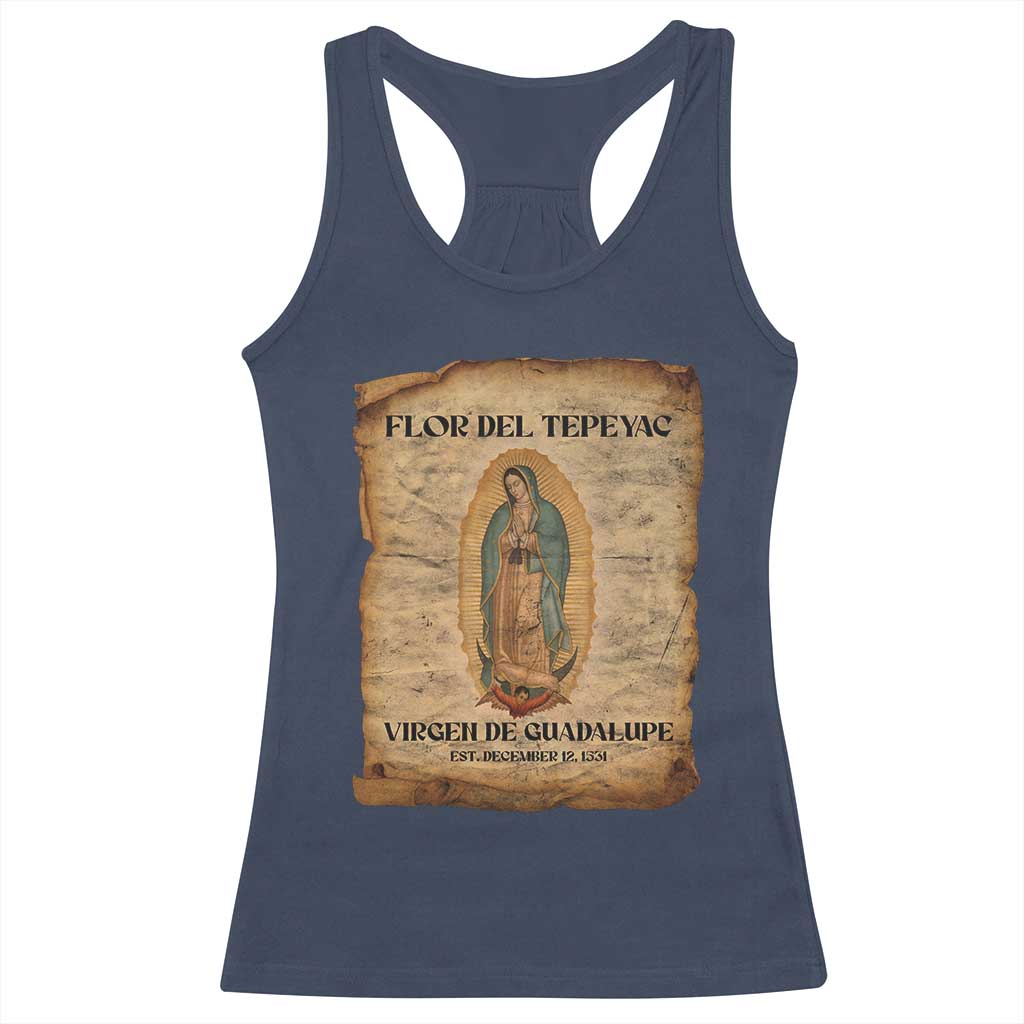 Virgin Mary Racerback Tank Top Our Lady Virgen De Guadalupe TS14 Navy Print Your Wear