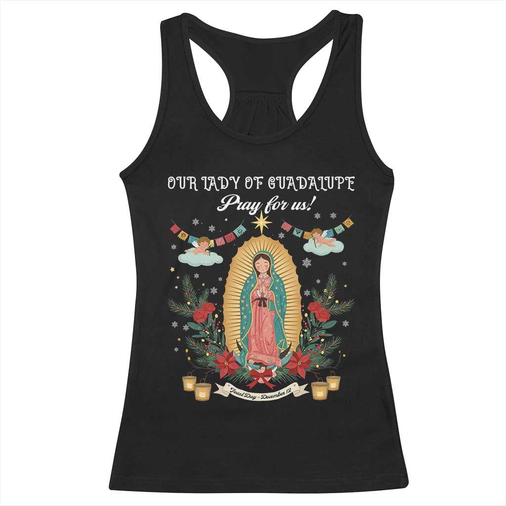 Virgin Mary Racerback Tank Top Our Lady Of Guadalupe Pray For Us TS14 Black Print Your Wear