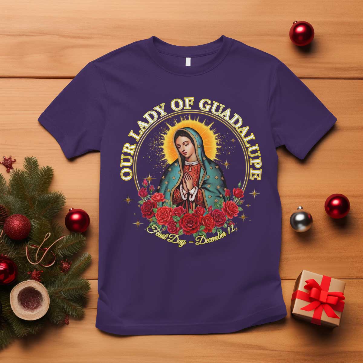 Virgen De Guadalupe Catholic T Shirt Our Lady Of Guadalupe TS14 Purple Print Your Wear