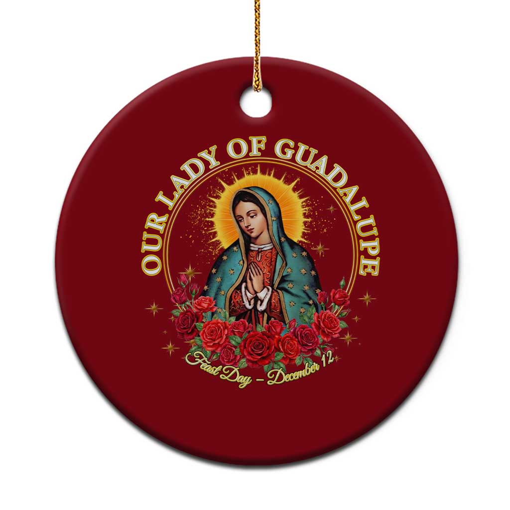 Virgen De Guadalupe Catholic Ceramic Ornament Our Lady Of Guadalupe TS14 1pc Red Print Your Wear
