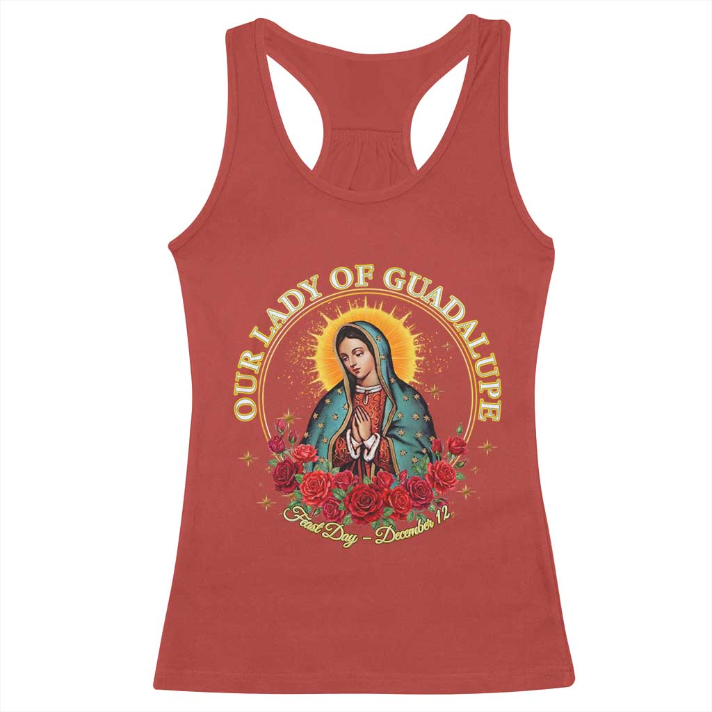 Virgen De Guadalupe Catholic Racerback Tank Top Our Lady Of Guadalupe TS14 Red Print Your Wear