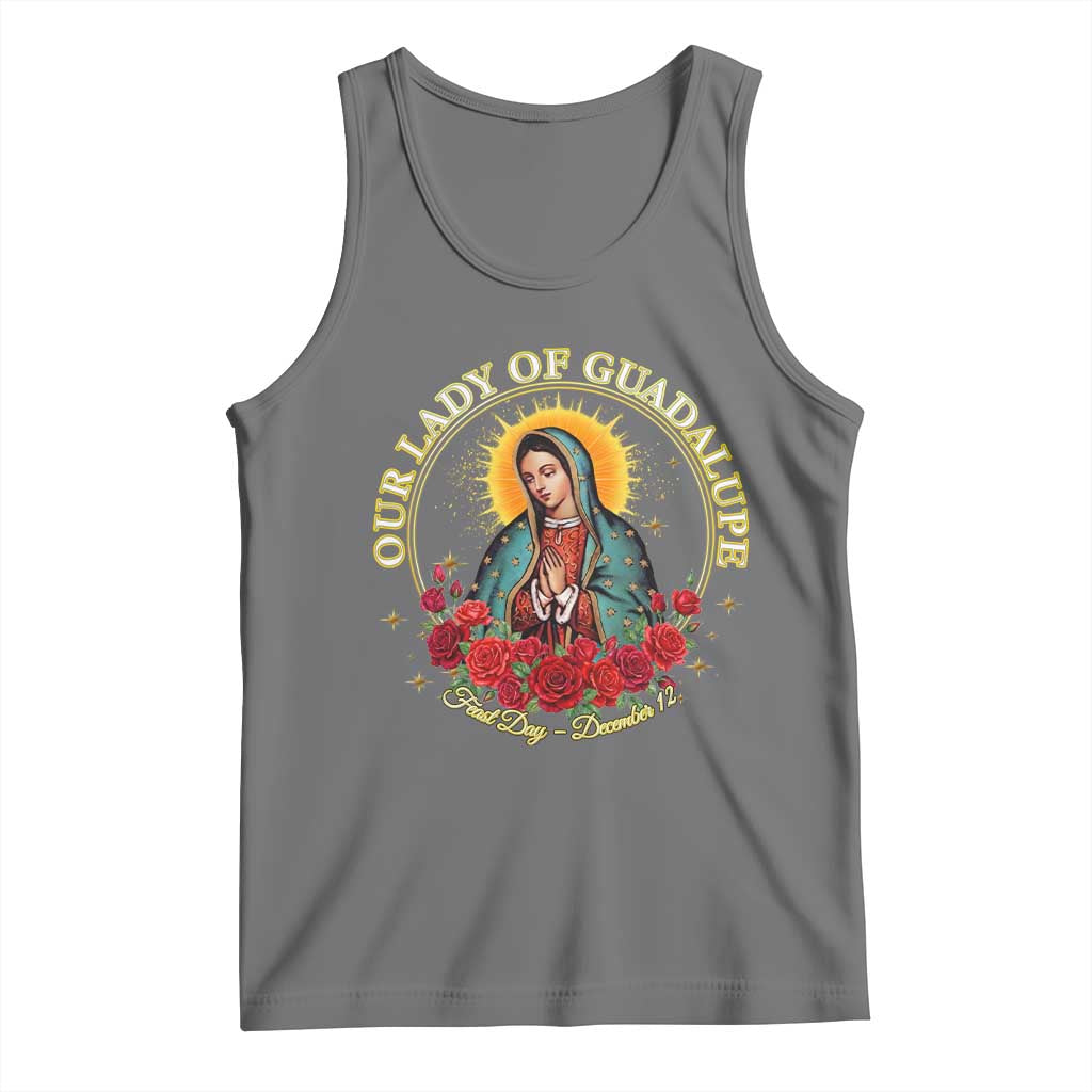 Virgen De Guadalupe Catholic Tank Top Our Lady Of Guadalupe TS14 Black Heather Print Your Wear