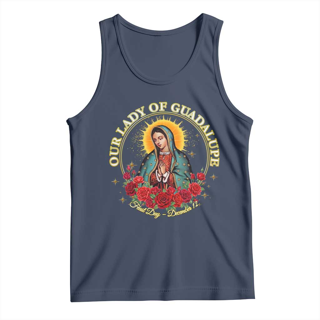 Virgen De Guadalupe Catholic Tank Top Our Lady Of Guadalupe TS14 Navy Print Your Wear