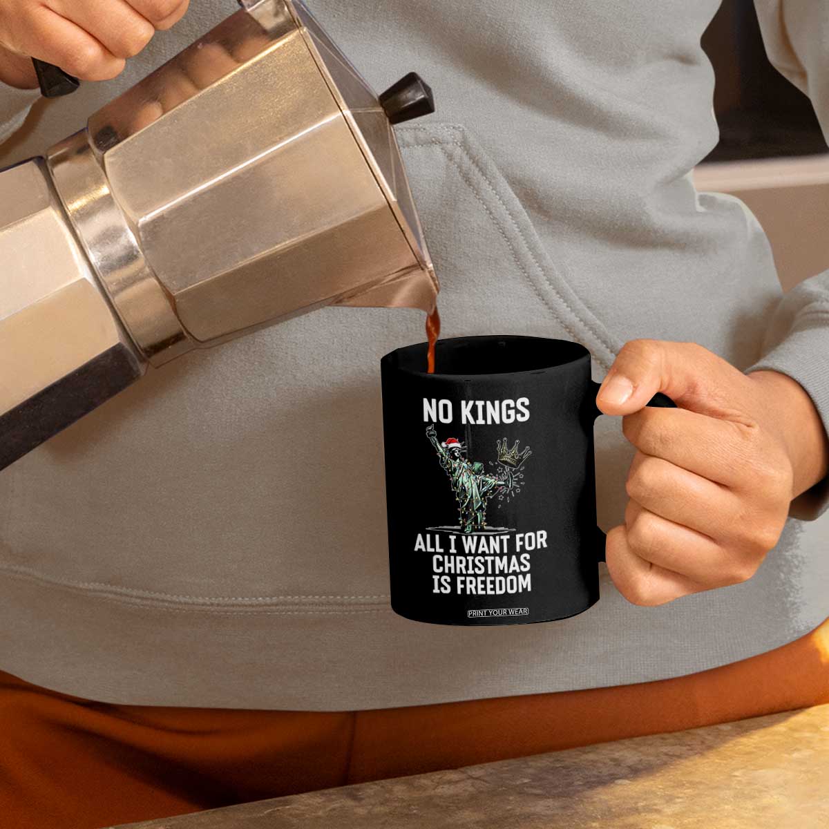 No Kings Coffee Mug All I Want For Christmas Is Freedom TS14 Print Your Wear