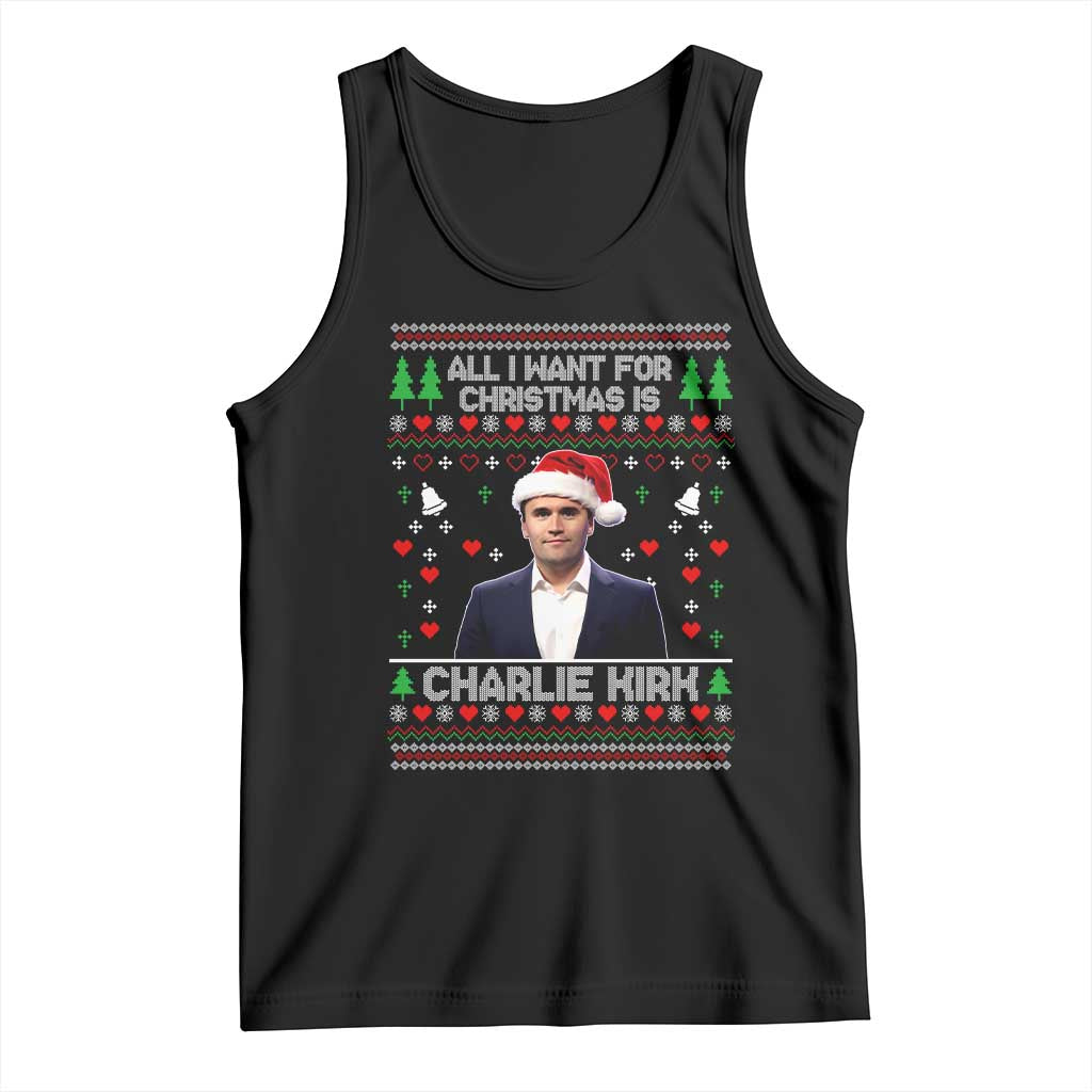 Charlie Kirk Christmas Tank Top Freedom Memorial Patriotic Christian Xmas TS14 Black Print Your Wear