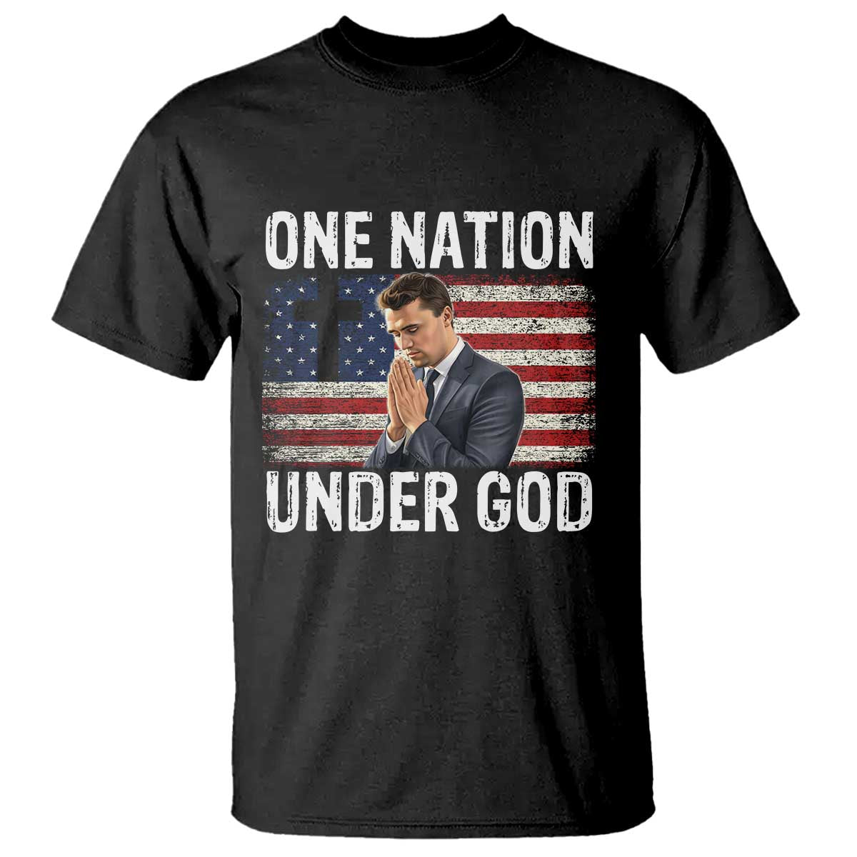 Charlie Kirk Christian T Shirt One Nation Under God Patriotic Faith TS14 Black Print Your Wear