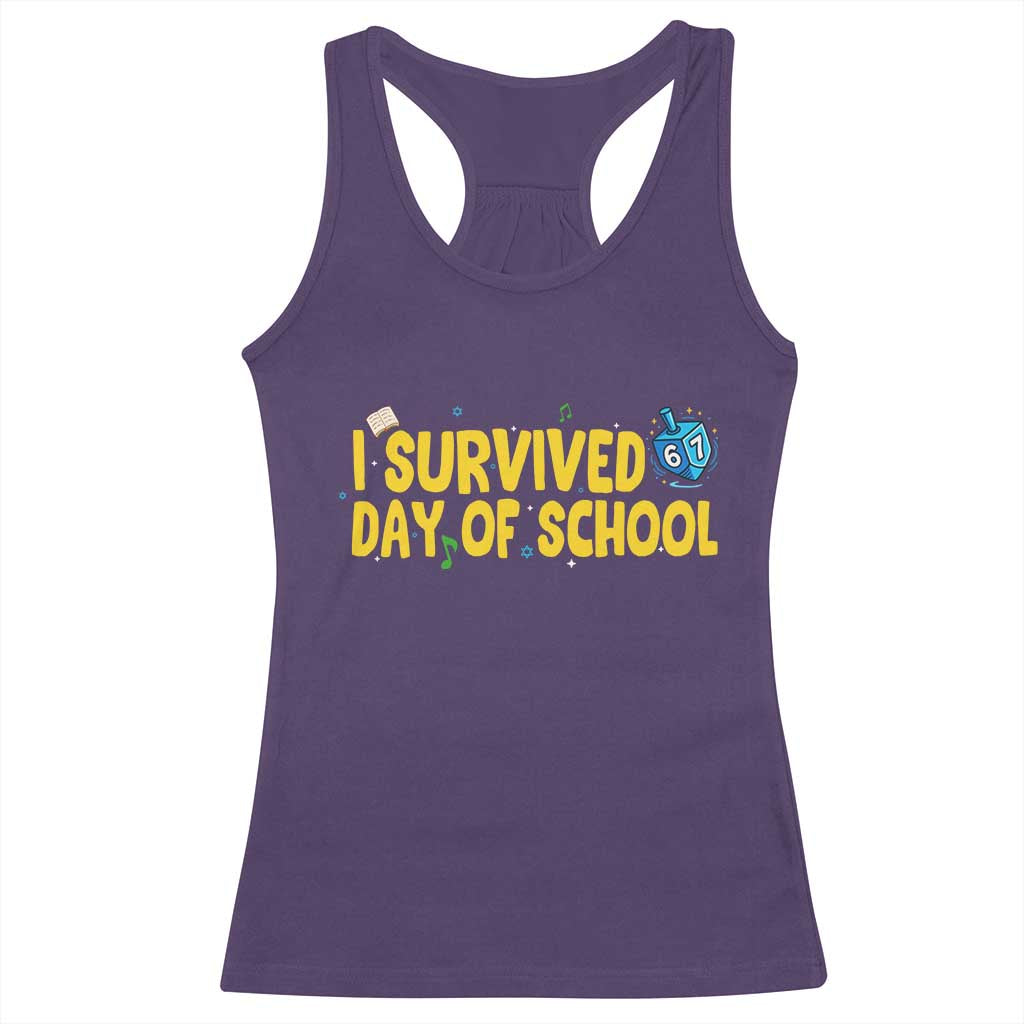 67 Six Seven Meme Racerback Tank Top Funny Hanukkah School Days TS14 Purple Print Your Wear