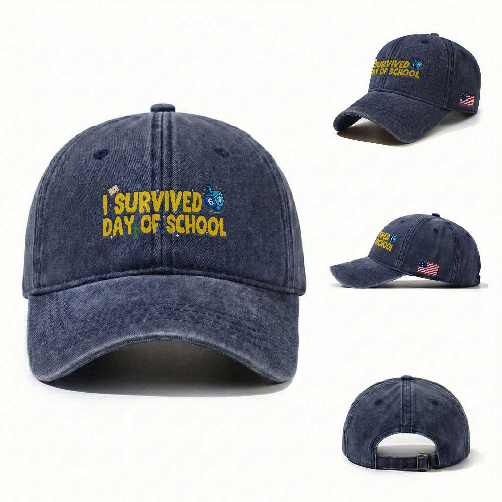 67 Six Seven Meme Washed Cotton Baseball Cap Funny Hanukkah School Days TS14 Washed Cap Universal Fit Navy Print Your Wear