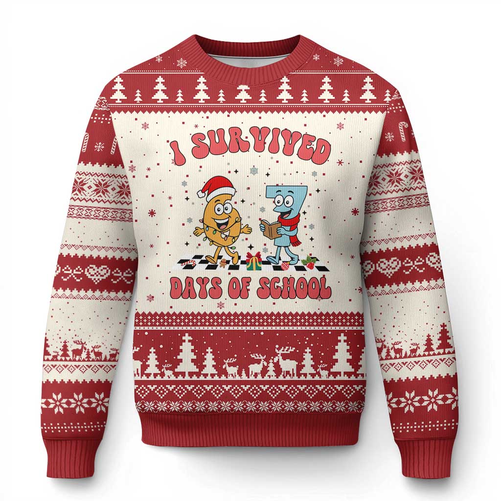 67 Six Seven Xmas Meme Ugly Christmas Sweater I Survived Days Of School TS14 Beige Red Print Your Wear