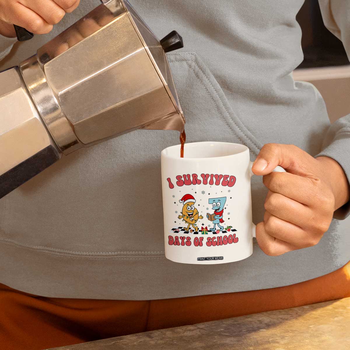 67 Six Seven Christmas Meme Coffee Mug I Survived Days Of School TS14 Print Your Wear