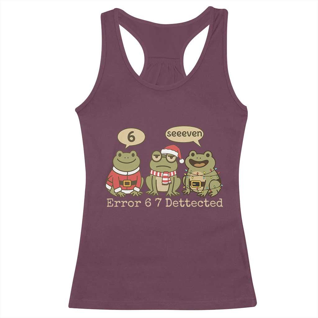 67 Six Seven Christmas Meme Racerback Tank Top Funny Frog Christmas Xmas TS14 Maroon Print Your Wear