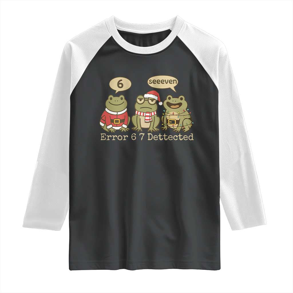 67 Six Seven Christmas Meme Raglan Shirt Funny Frog Christmas Xmas TS14 Black White Print Your Wear