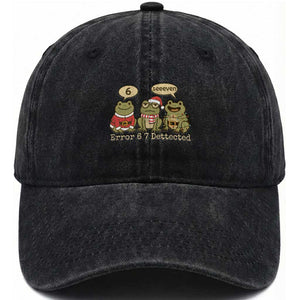 67 Six Seven Christmas Meme Washed Cotton Baseball Cap Funny Frog Christmas Xmas TS14 Washed Cap Universal Fit Black Print Your Wear