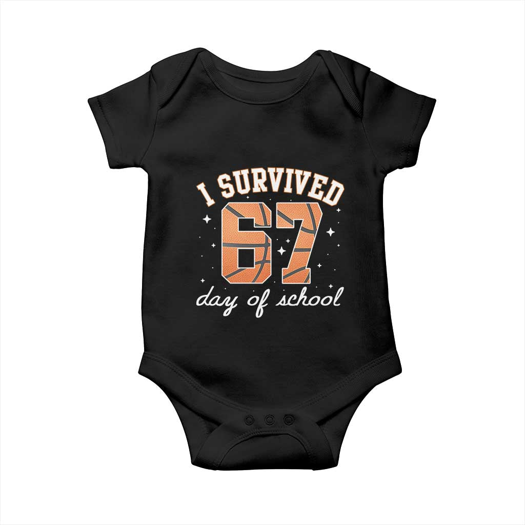 67 Six Seven Meme Baby Onesie I Survived Days Of School TS14 Black Print Your Wear