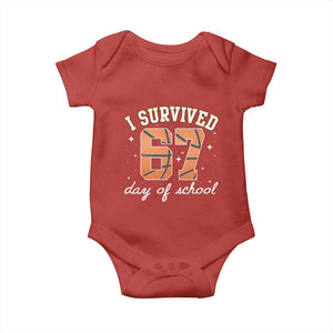67 Six Seven Meme Baby Onesie I Survived Days Of School TS14 Red Print Your Wear