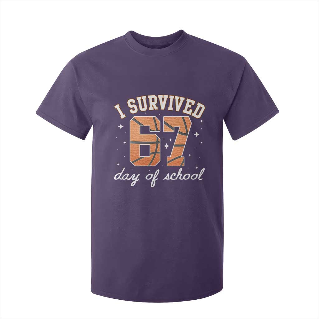 67 Six Seven Meme T Shirt For Kid I Survived Days Of School TS14 Purple Print Your Wear