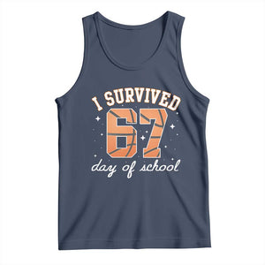 67 Six Seven Meme Tank Top I Survived Days Of School TS14 Navy Print Your Wear