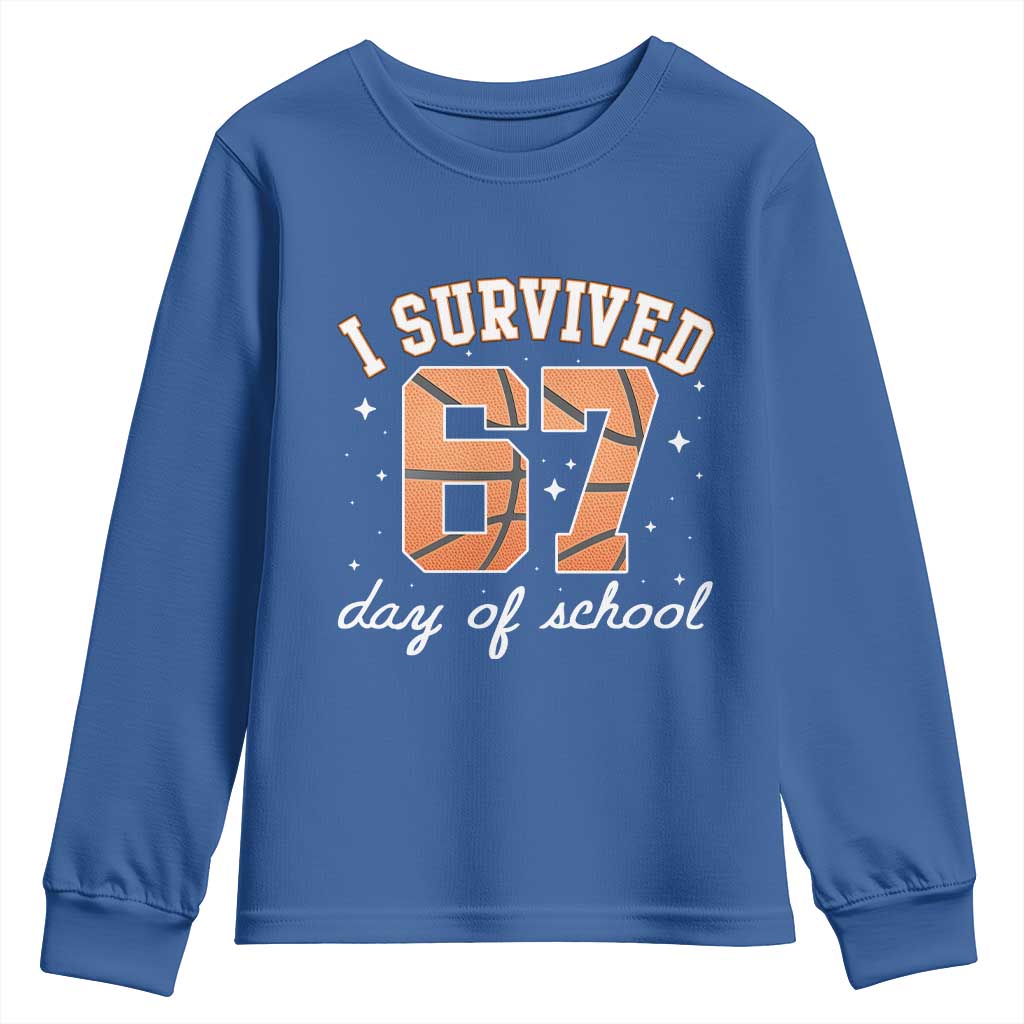 67 Six Seven Meme Youth Sweatshirt I Survived Days Of School TS14 Royal Blue Print Your Wear