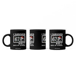I Survived 67 Days Of School Skeleton Coffee Mug Funny Christmas Six Seven Meme TS14 Print Your Wear