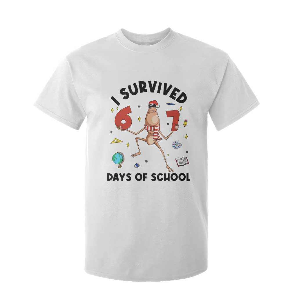 Marcus The Worm 67 Days of School T Shirt For Kid I Survived Funny Six Seven Meme Christmas Vibe TS14 White Print Your Wear