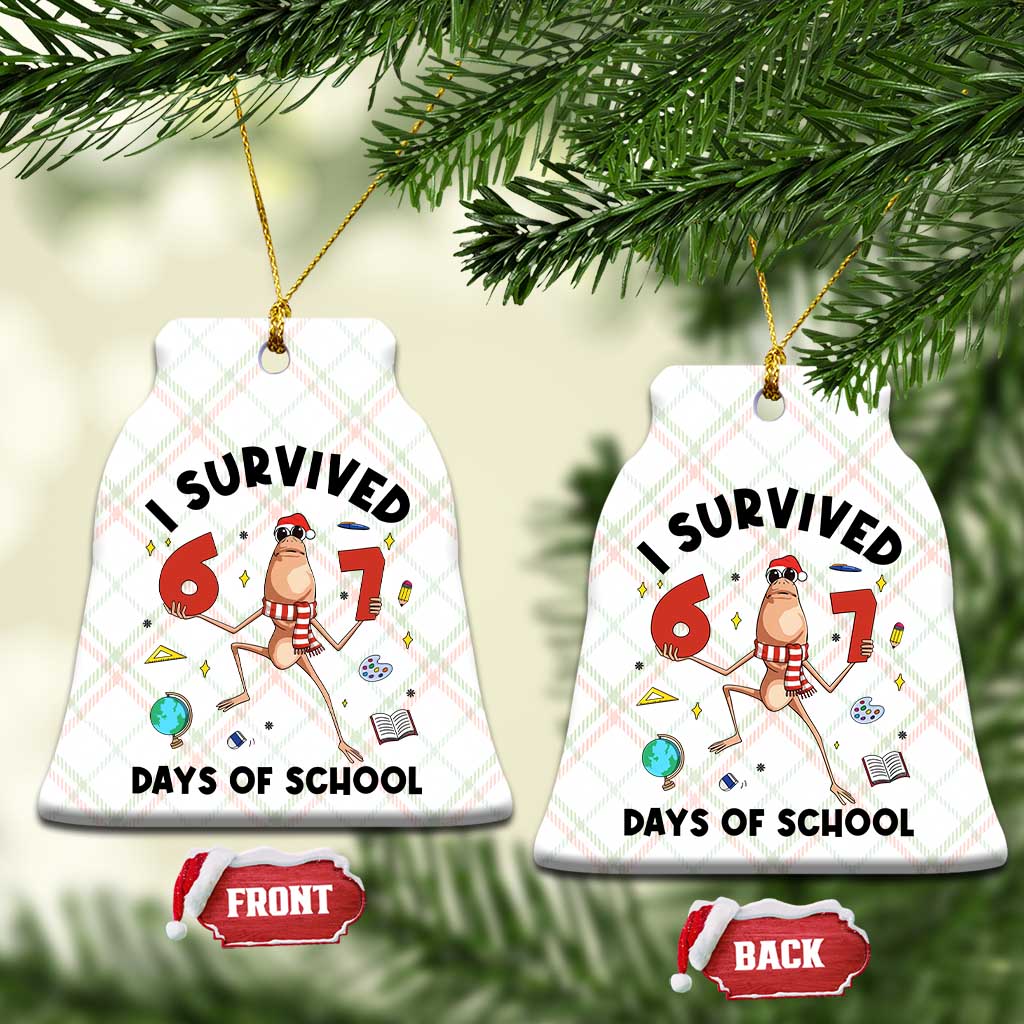 Marcus The Worm 67 Days of School Ceramic Ornament I Survived Funny Six Seven Meme Christmas Vibe TS14 Print Your Wear