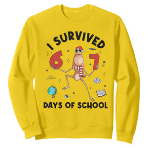 Marcus The Worm 67 Days of School Sweatshirt I Survived Funny Six Seven Meme Christmas Vibe TS14 Daisy Print Your Wear