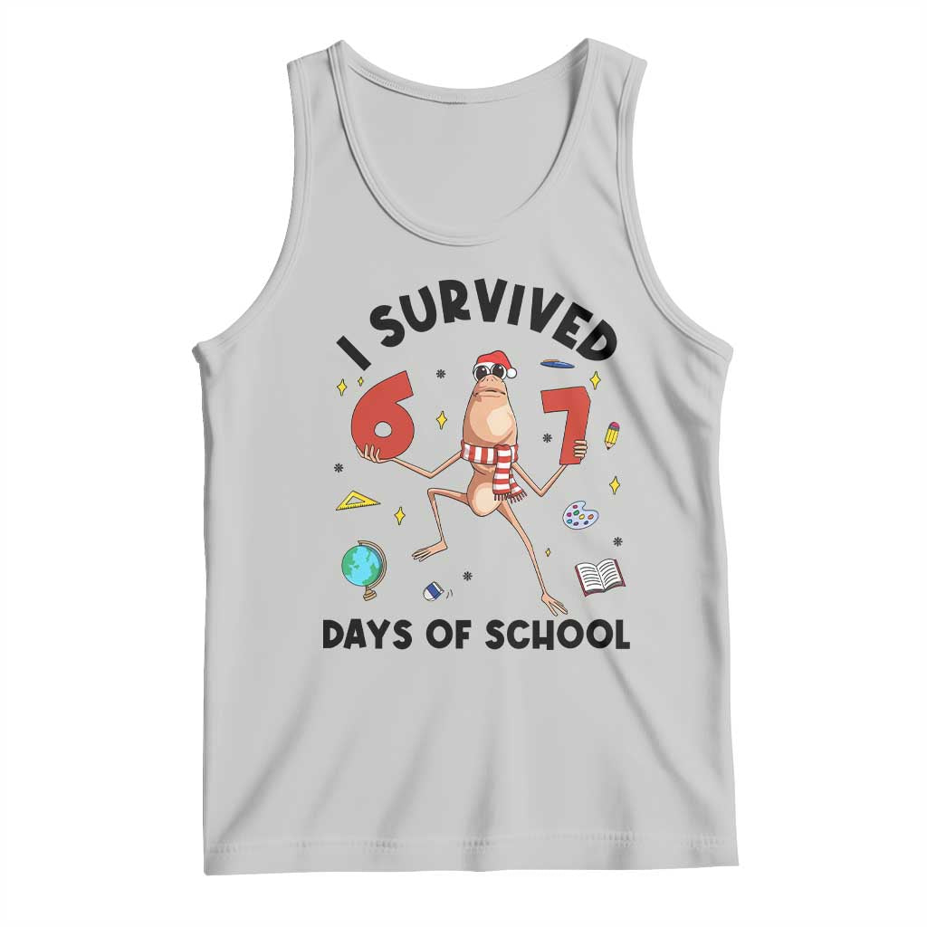 Marcus The Worm 67 Days of School Tank Top I Survived Funny Six Seven Meme Christmas Vibe TS14 Ash Print Your Wear