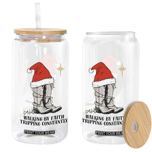 Western Christian Cowboy Glass Can Walking By Faith Tripping Constantly TS14 Print Your Wear