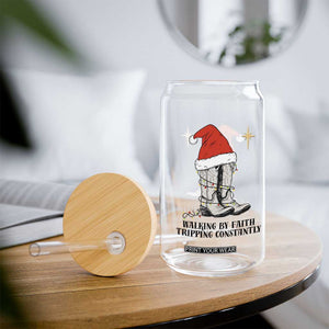 Western Christian Cowboy Glass Can Walking By Faith Tripping Constantly TS14 Print Your Wear