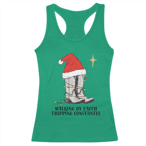 Western Christian Cowboy Racerback Tank Top Walking By Faith Tripping Constantly TS14 Irish Green Print Your Wear