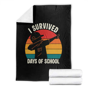 I Survived 67 Days Of School Throw Blanket Funny Boys Kids TS14 Black Print Your Wear