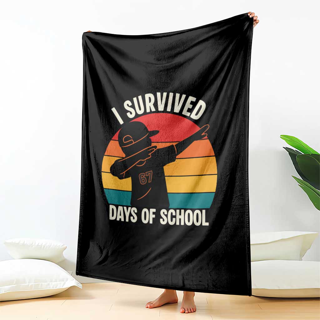 I Survived 67 Days Of School Throw Blanket Funny Boys Kids TS14 Print Your Wear