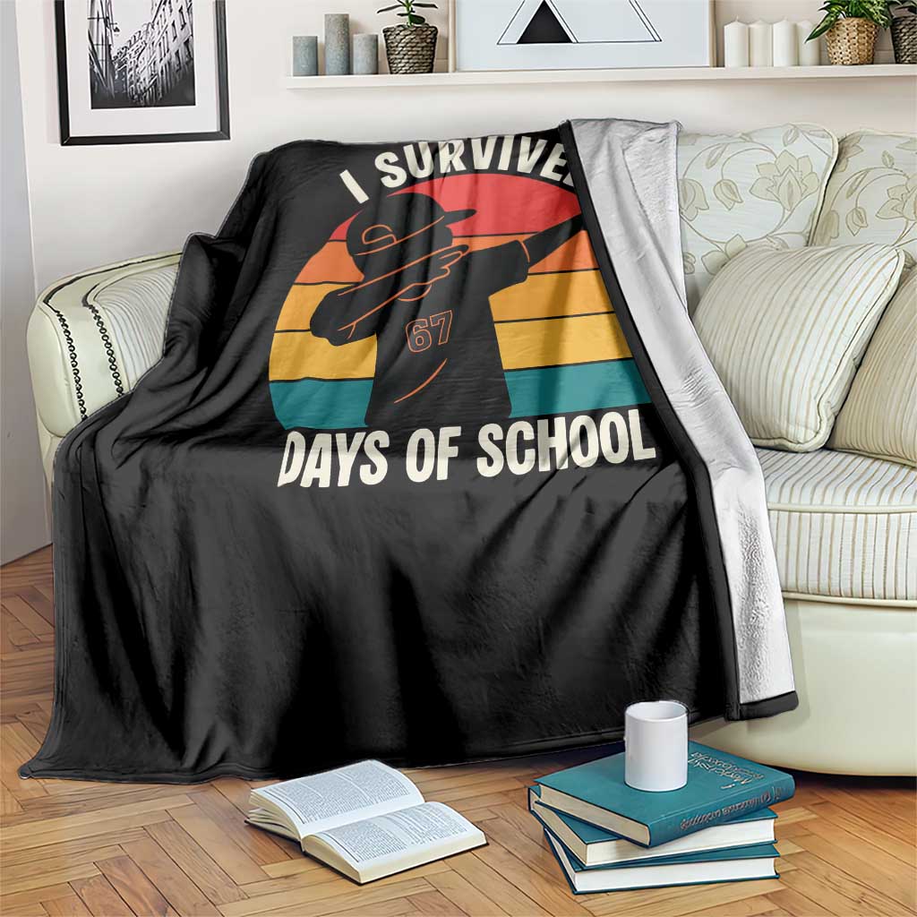 I Survived 67 Days Of School Throw Blanket Funny Boys Kids TS14 Print Your Wear
