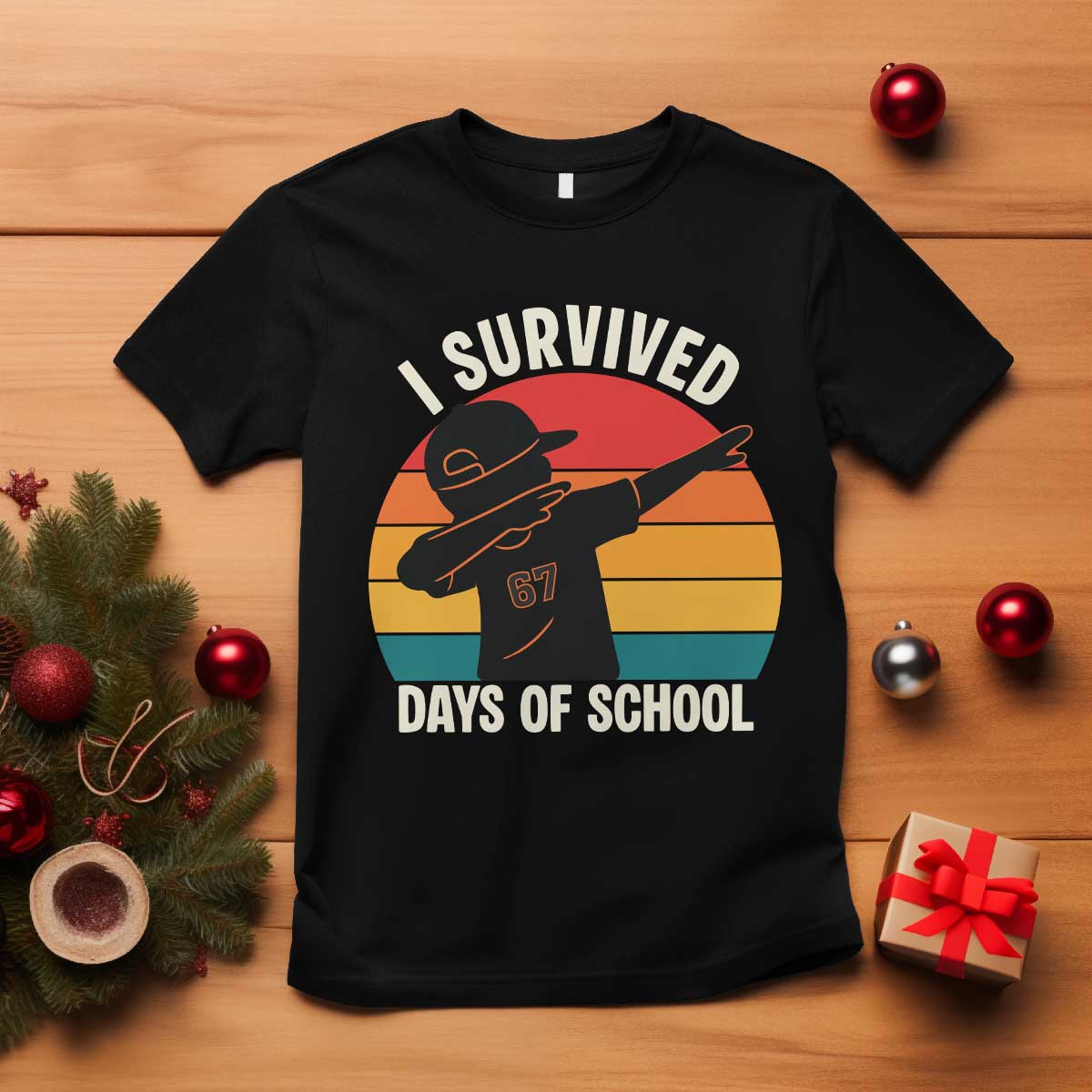 I Survived 67 Days Of School T Shirt Funny Boys Kids TS14 Black Print Your Wear