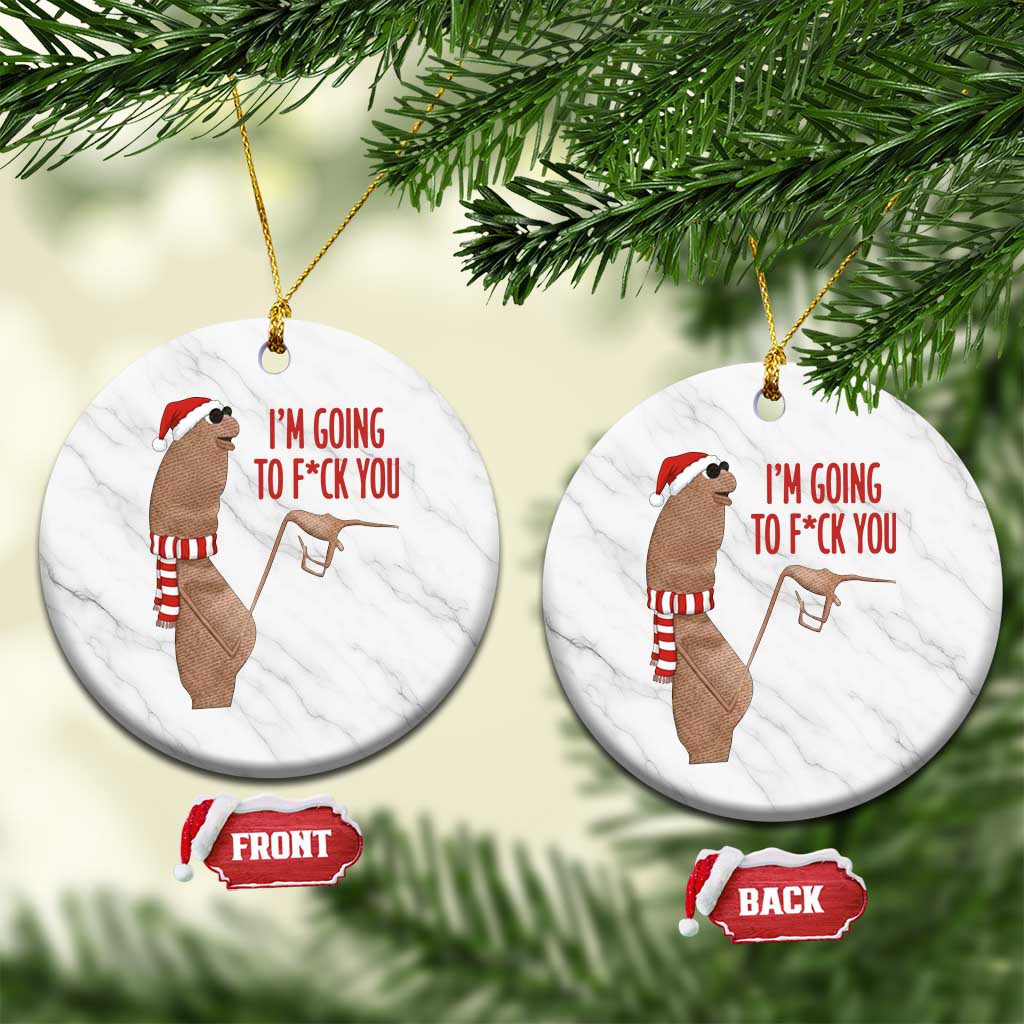 Marcus The Worm Christmas Meme Ceramic Ornament I Am Going To Fck You TS14 1pc White Marble Print Your Wear